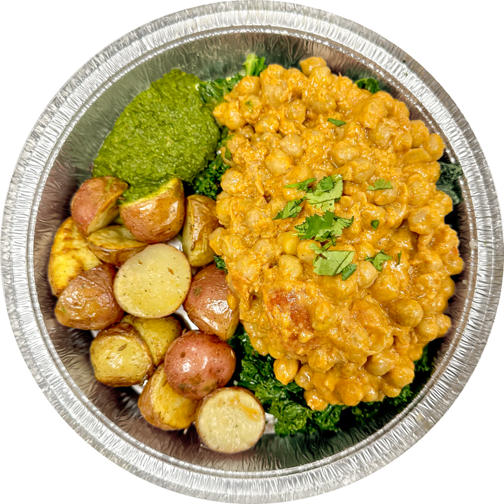 Butter Chickpeas with Cumin Potatoes