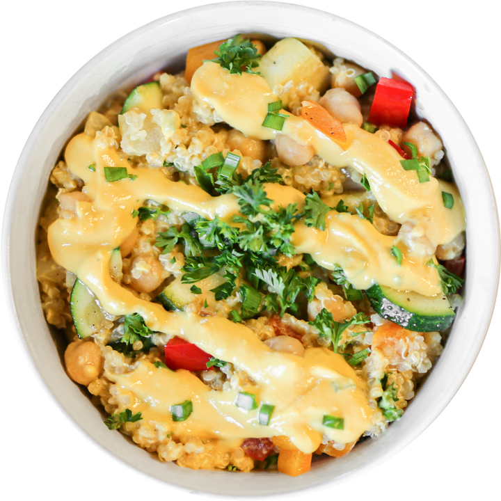 Vegan Cheesy Quinoa Breakfast Bowl in Des Moines, Iowa