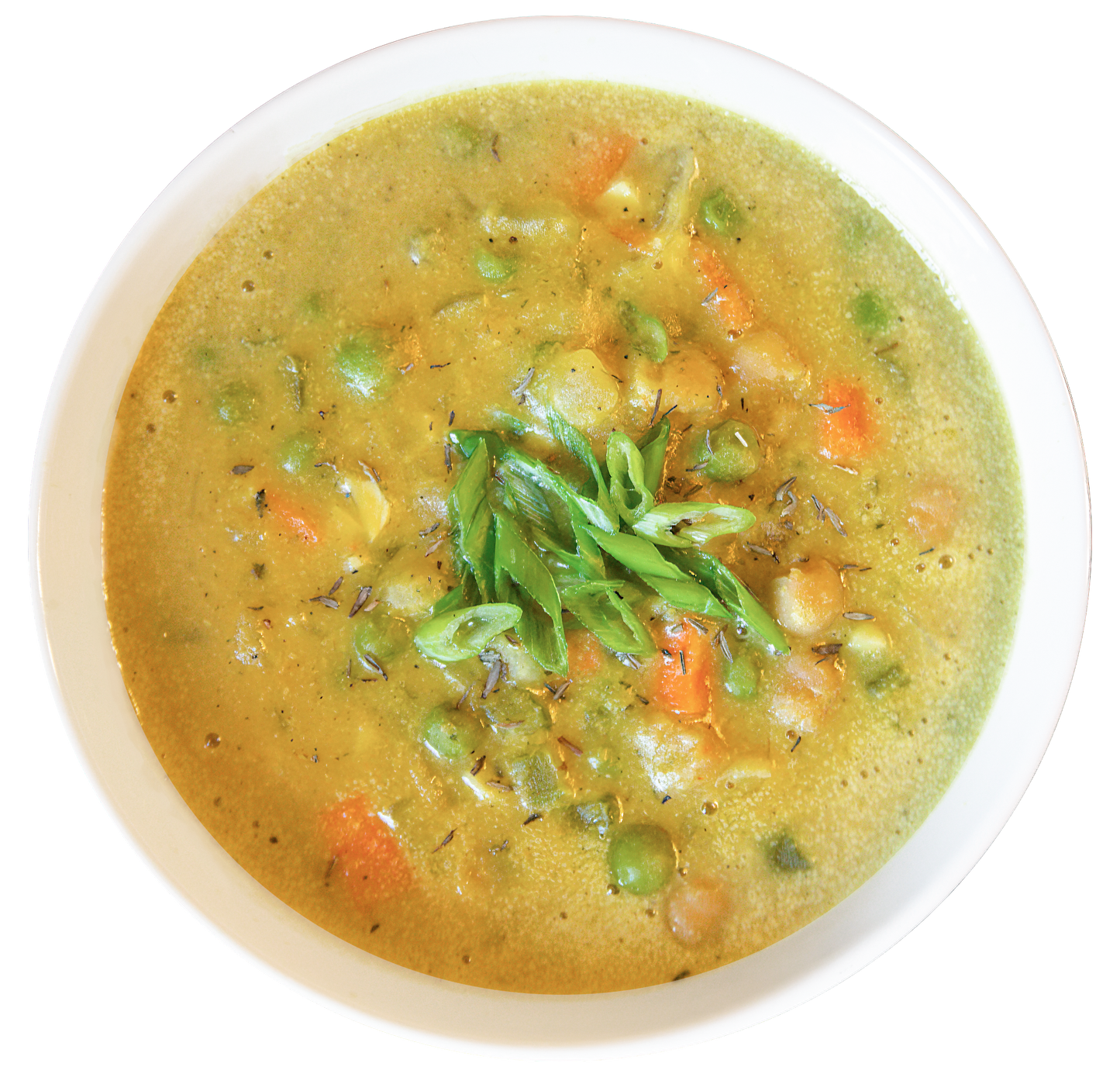 vegan chickpea pot pie soup in Des Moines, Iowa