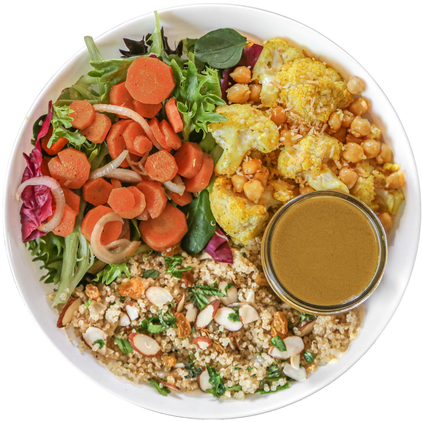 Vegan Curry Cauliflower Chickpea Grain Bowl in Des Moines, Iowa