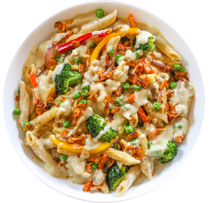 Vegan Loaded Veggie Alfredo in Des Moines, Iowa