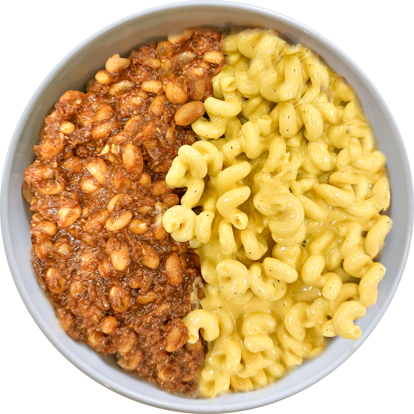 vegan mac with beans - a prepared meal in Des Moines, Iowa