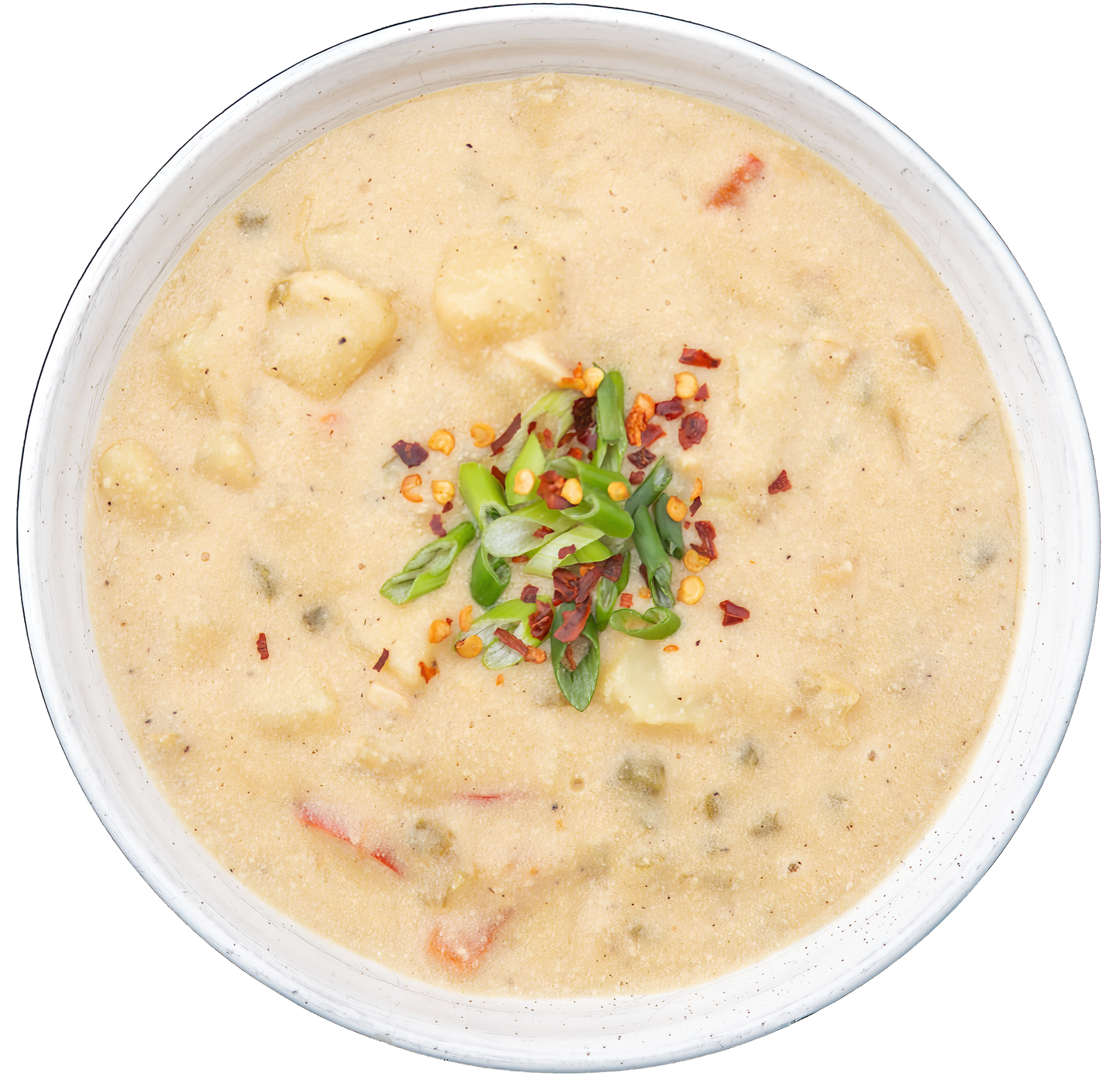 Plant-based dairy-free vegan vegetarian Potato Pepperjack Soup in Des Moines, Iowa