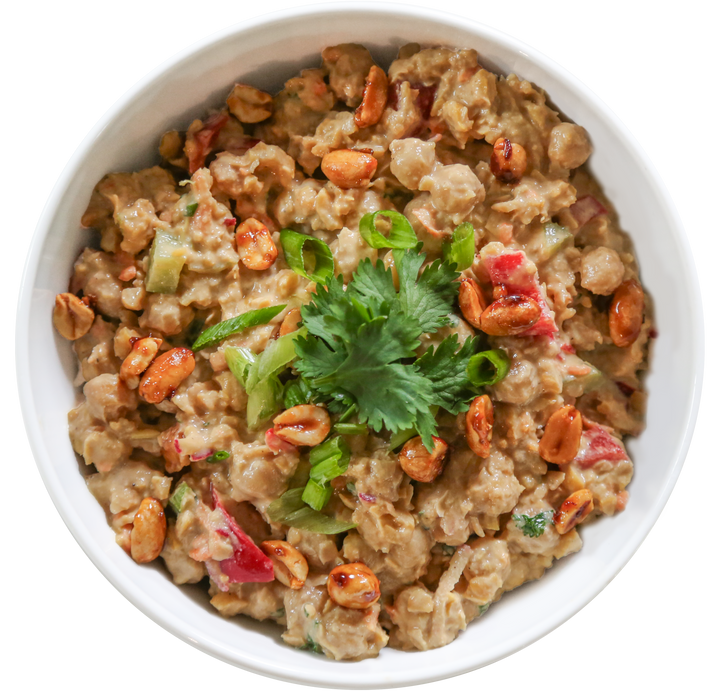 Sesame Peanut Chickpea Salad meal prep in Des Moines, Iowa