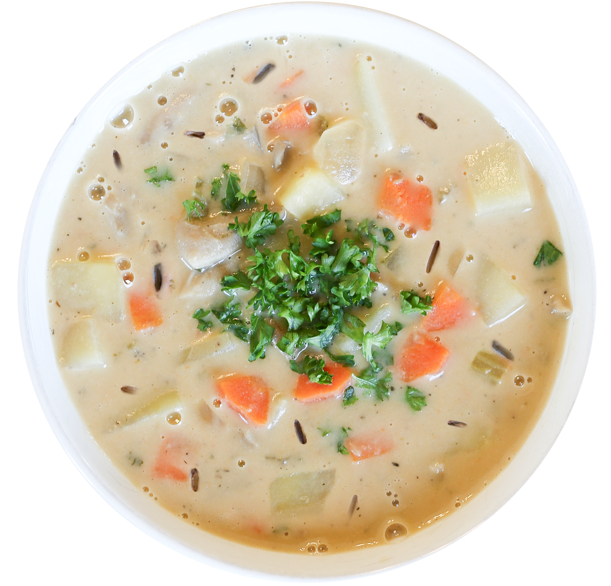 Creamy Mushroom & Wild Rice Soup in Des Moines, Iowa New World Kitchen