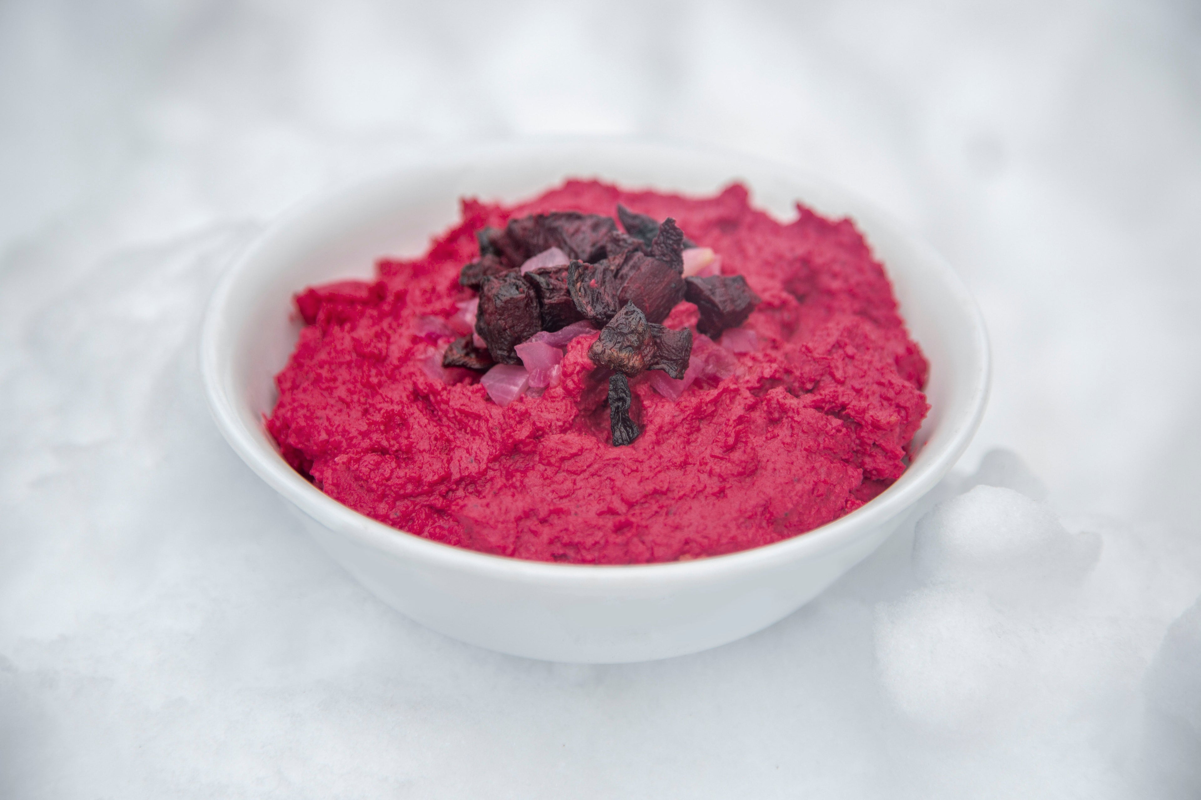 Pink Beet Hummus in Des Moines, Iowa