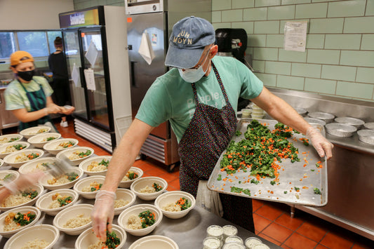 Chef Steve Bryce preparing food at New World Kitchen in Des Moines, Iowa