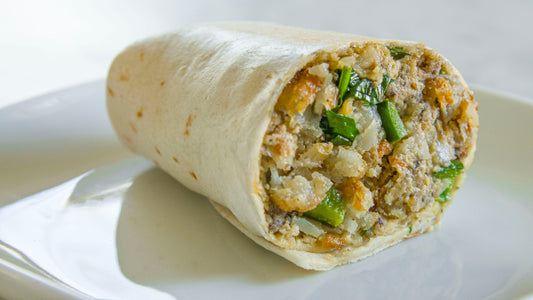 Vegan breakfast burrito in Des Moines, Iowa