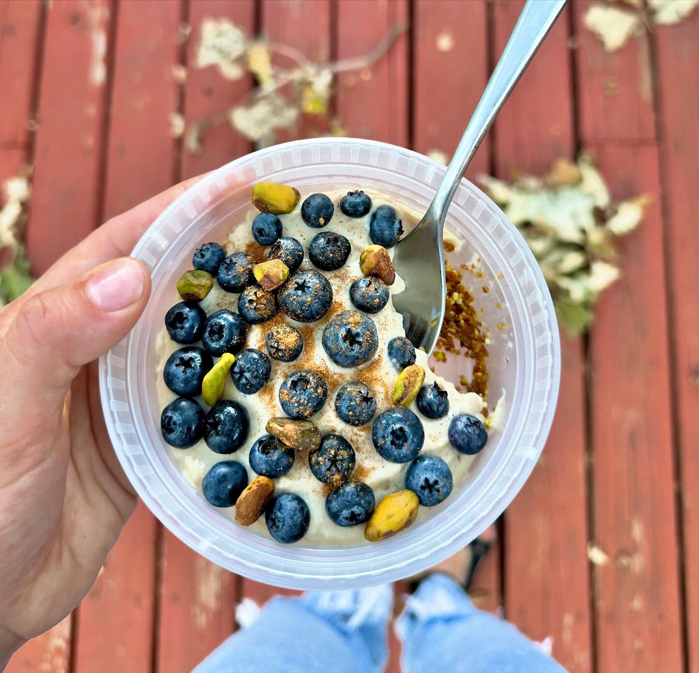 A Blueberry Chai Dessert Cup in Des Moines, Iowa