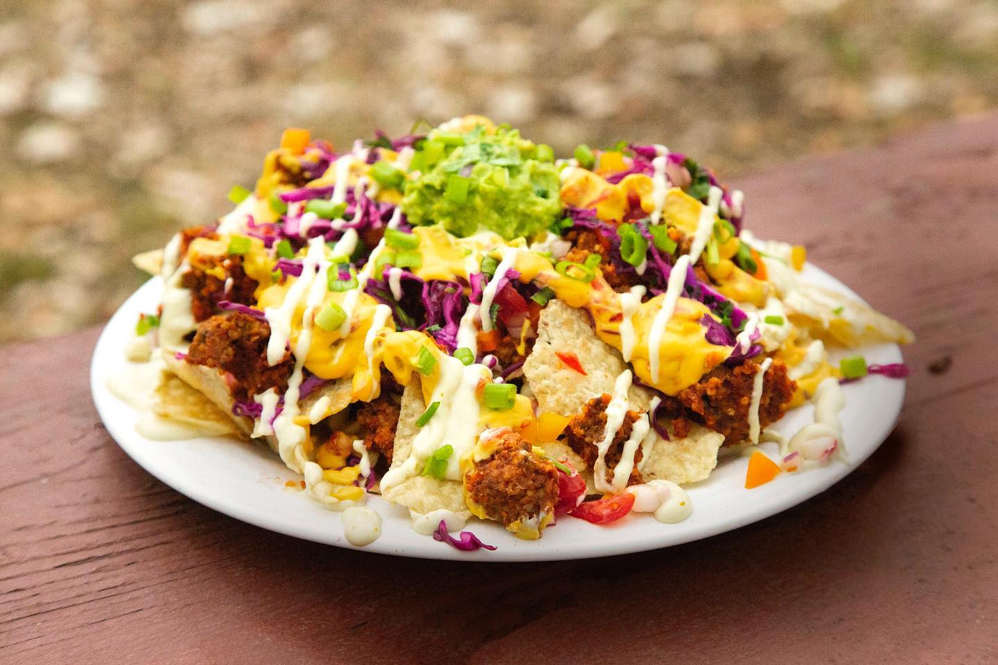 Vegan nachos in Des Moines, Iowa