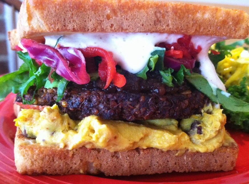A sandwich at New World Café in Des Moines, Iowa