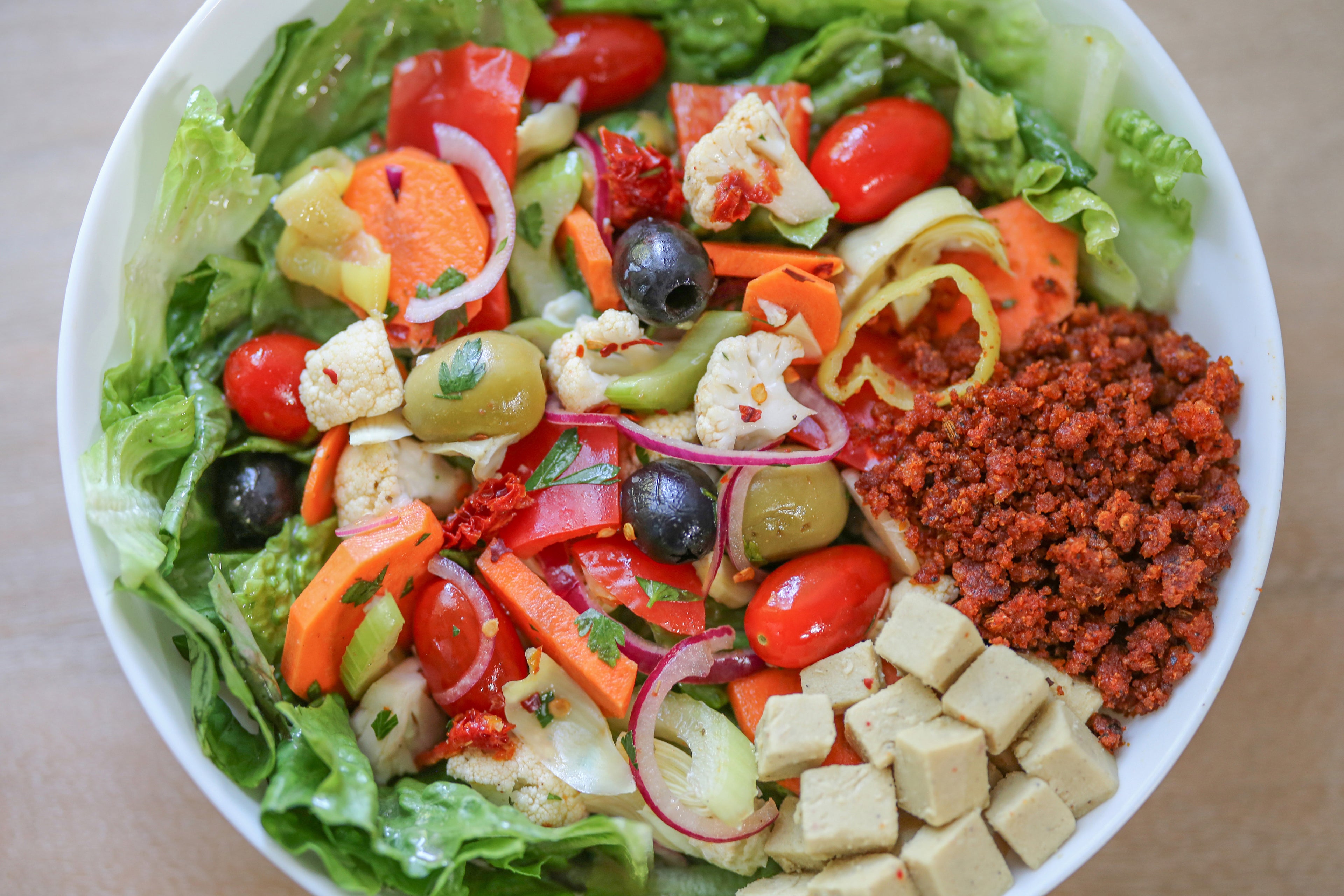 Vegan Antipasto Salad in Des Moines, Iowa