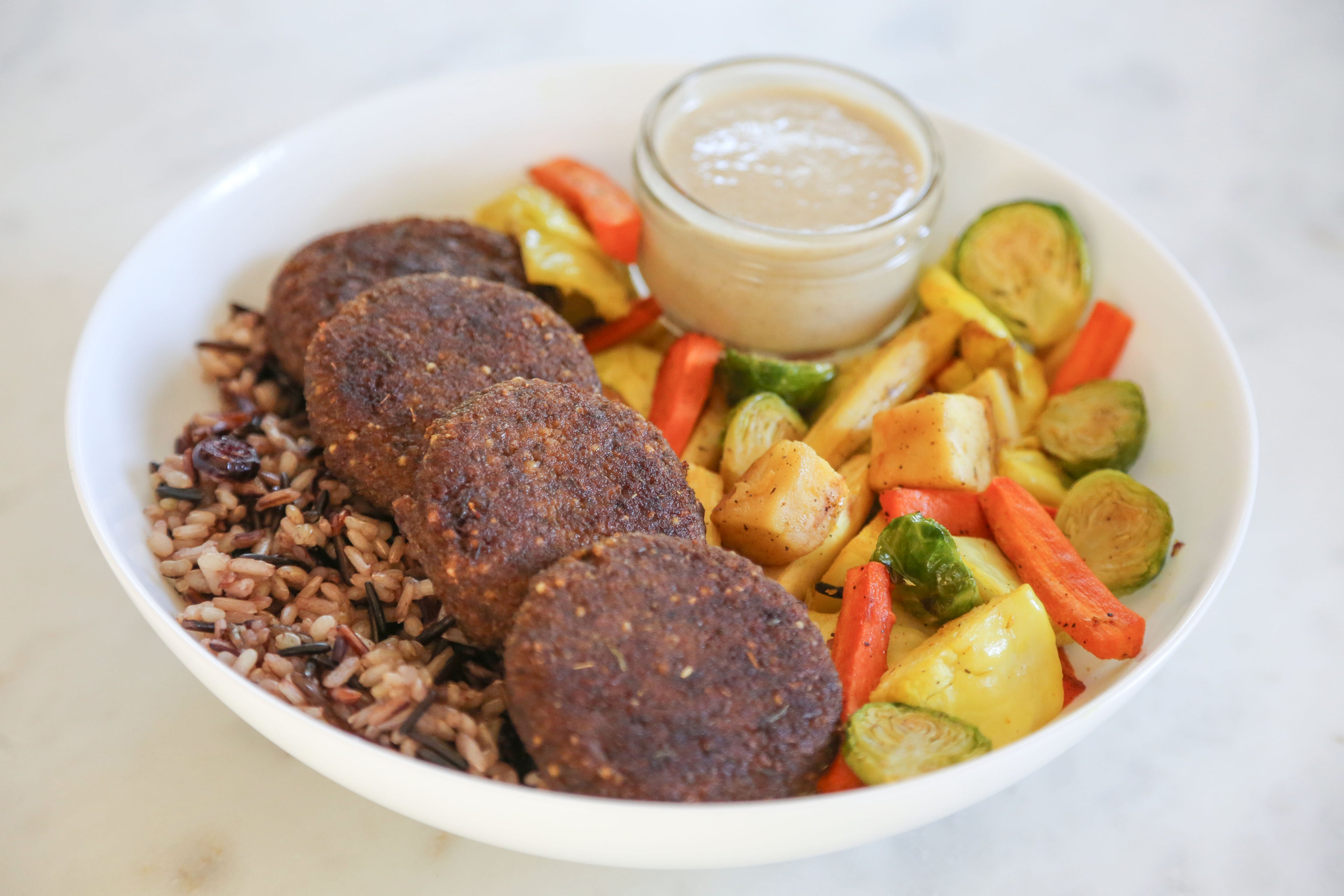 Vegan apple dijon veggie bowl in Des Moines, Iowa