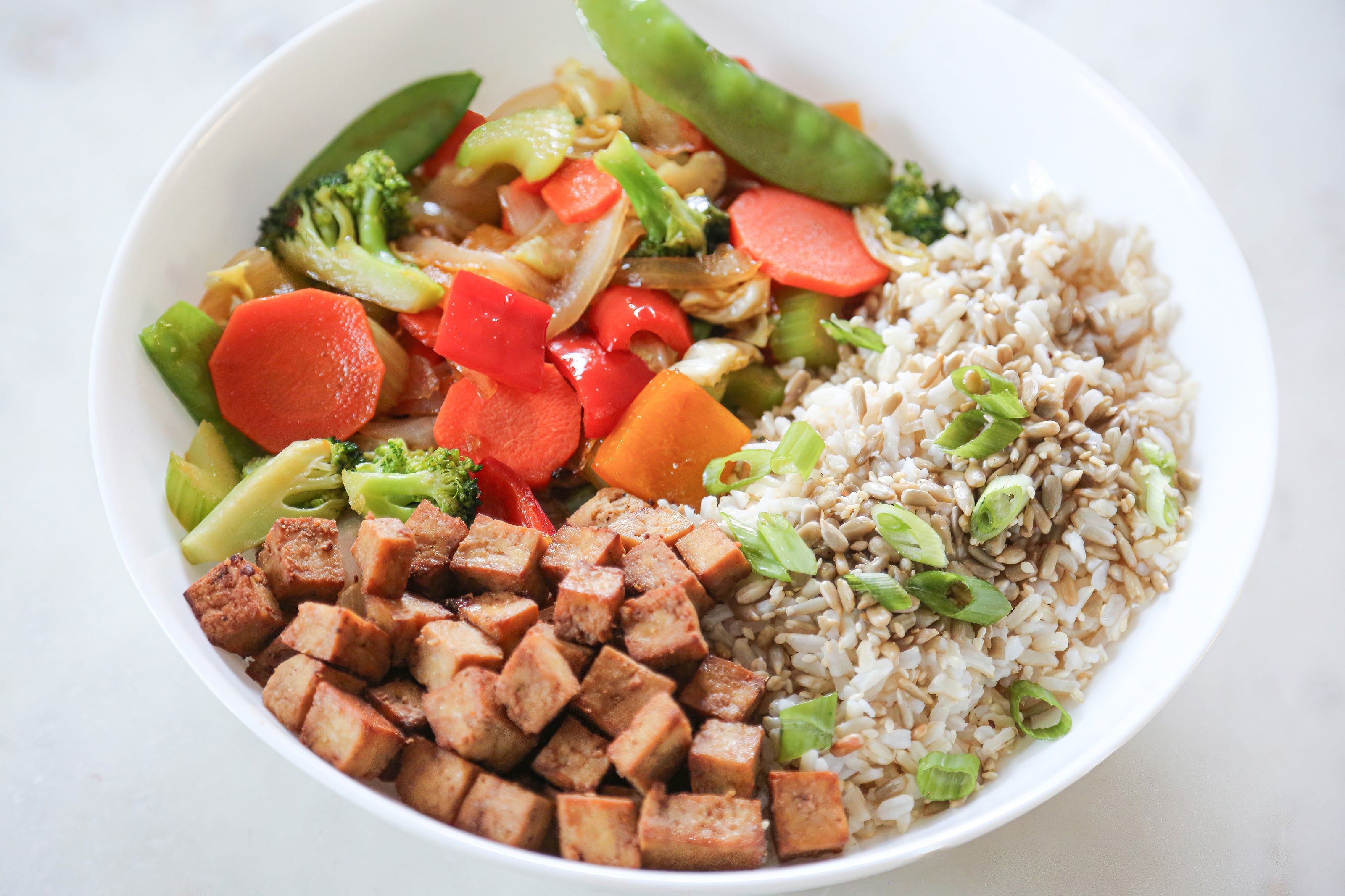 Vegan Apricot Teriyaki Stir-Fry Bowl in Des Moines, Iowa