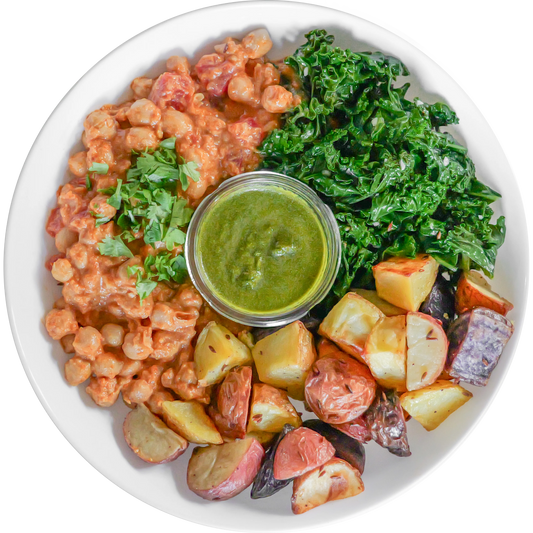 Indian Butter Chickpeas with Cumin Potatoes