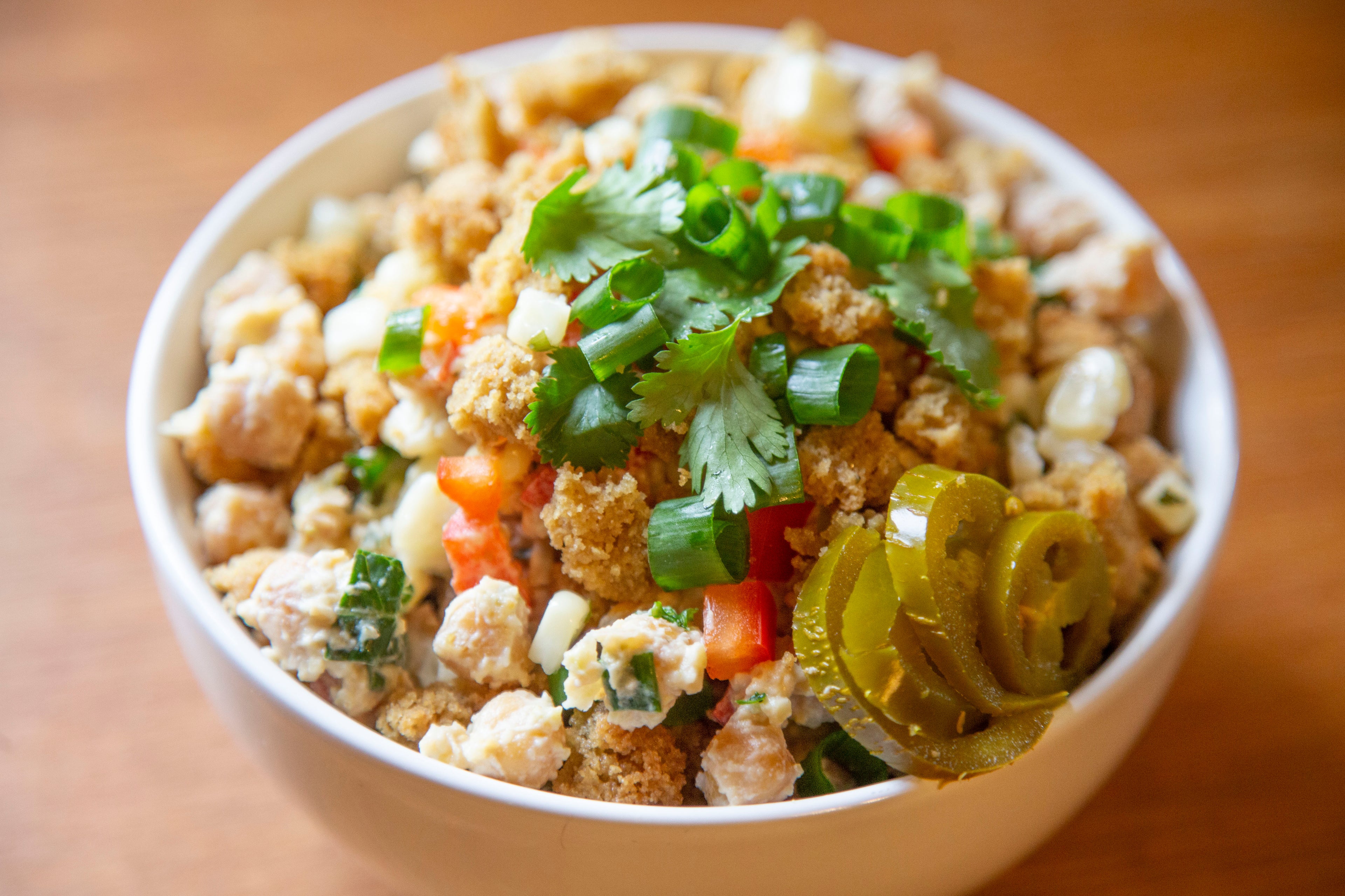 Vegan jalapeño popper chickpea salad in Des Moines, Iowa