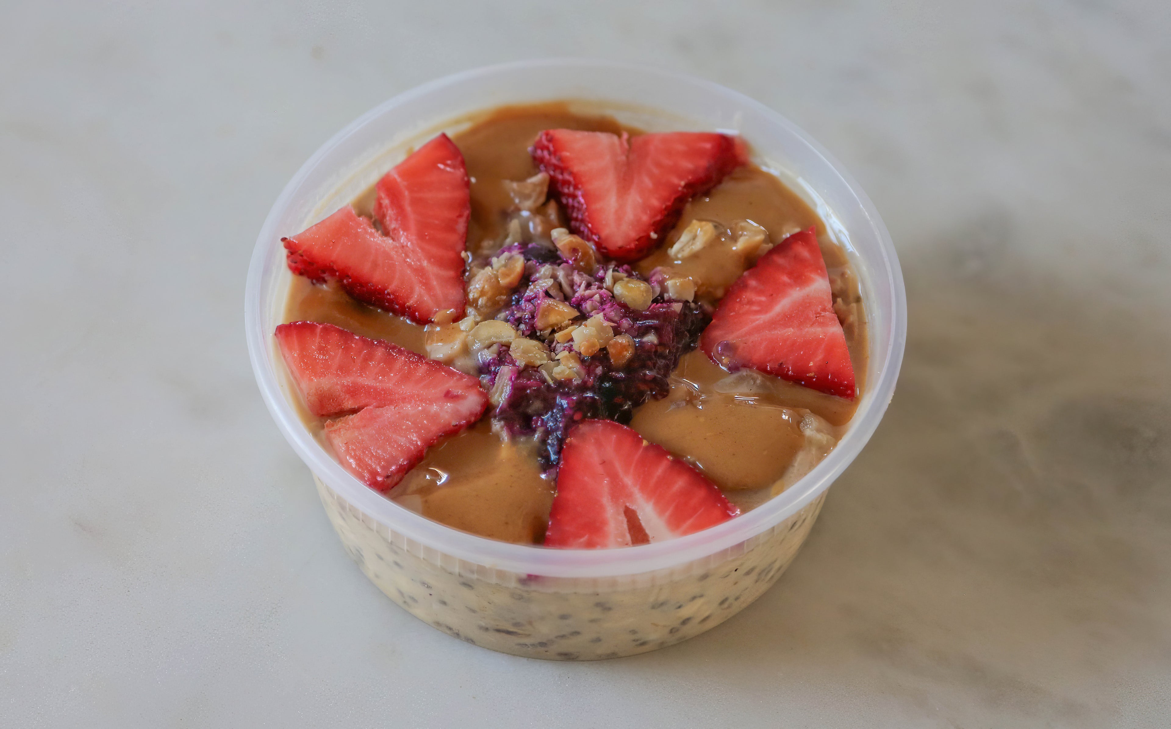 Peanut Butter & Jelly Overnight Oats in Des Moines, Iowa