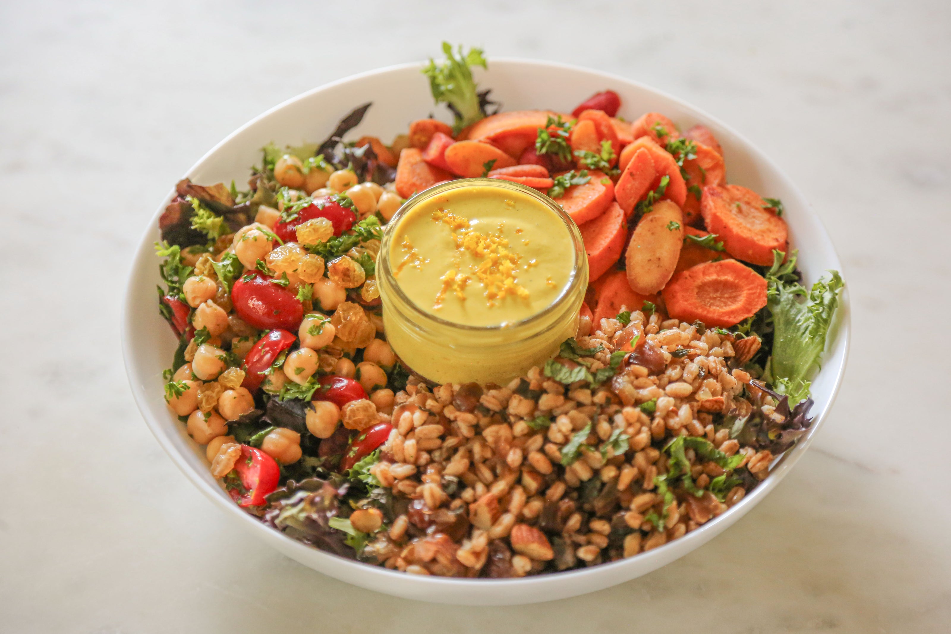 Rainbow Carrot and Farro Salad in Des Moines, Iowa