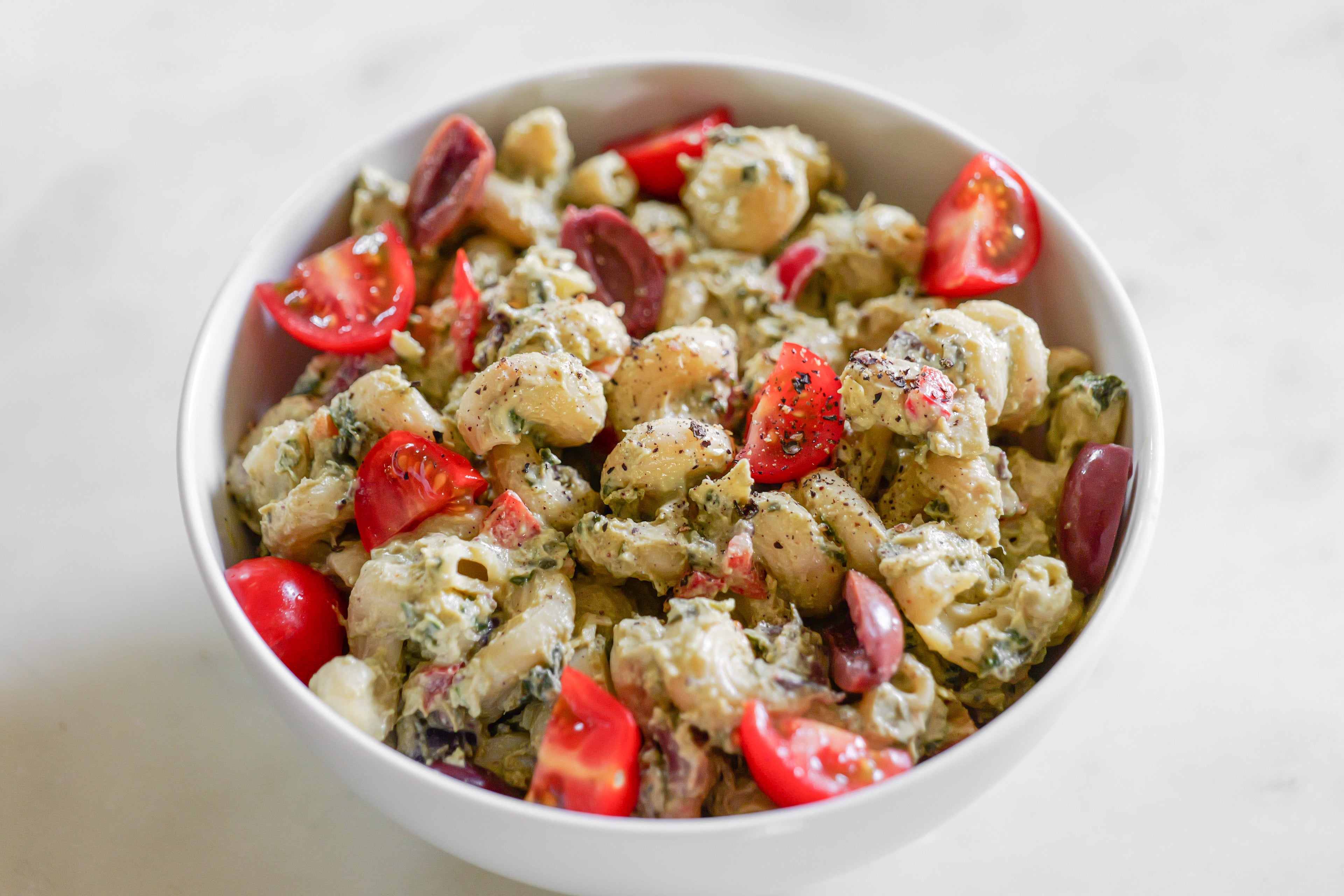 Spinach Artichoke Pasta Salad in Des Moines, Iowa