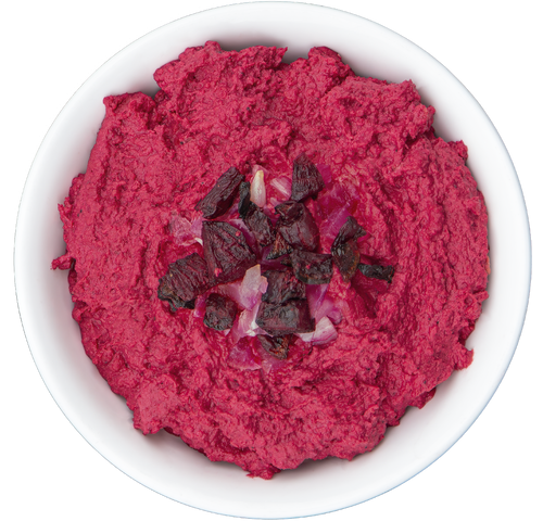 Plant-based vegan vegetarian beet hummus in Des Moines, Iowa
