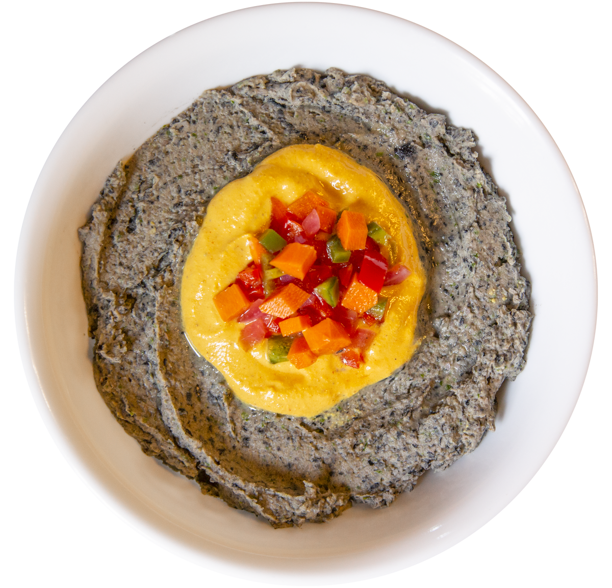 Black Bean Hummus with Smoky Cashew Cheese New World Kitchen