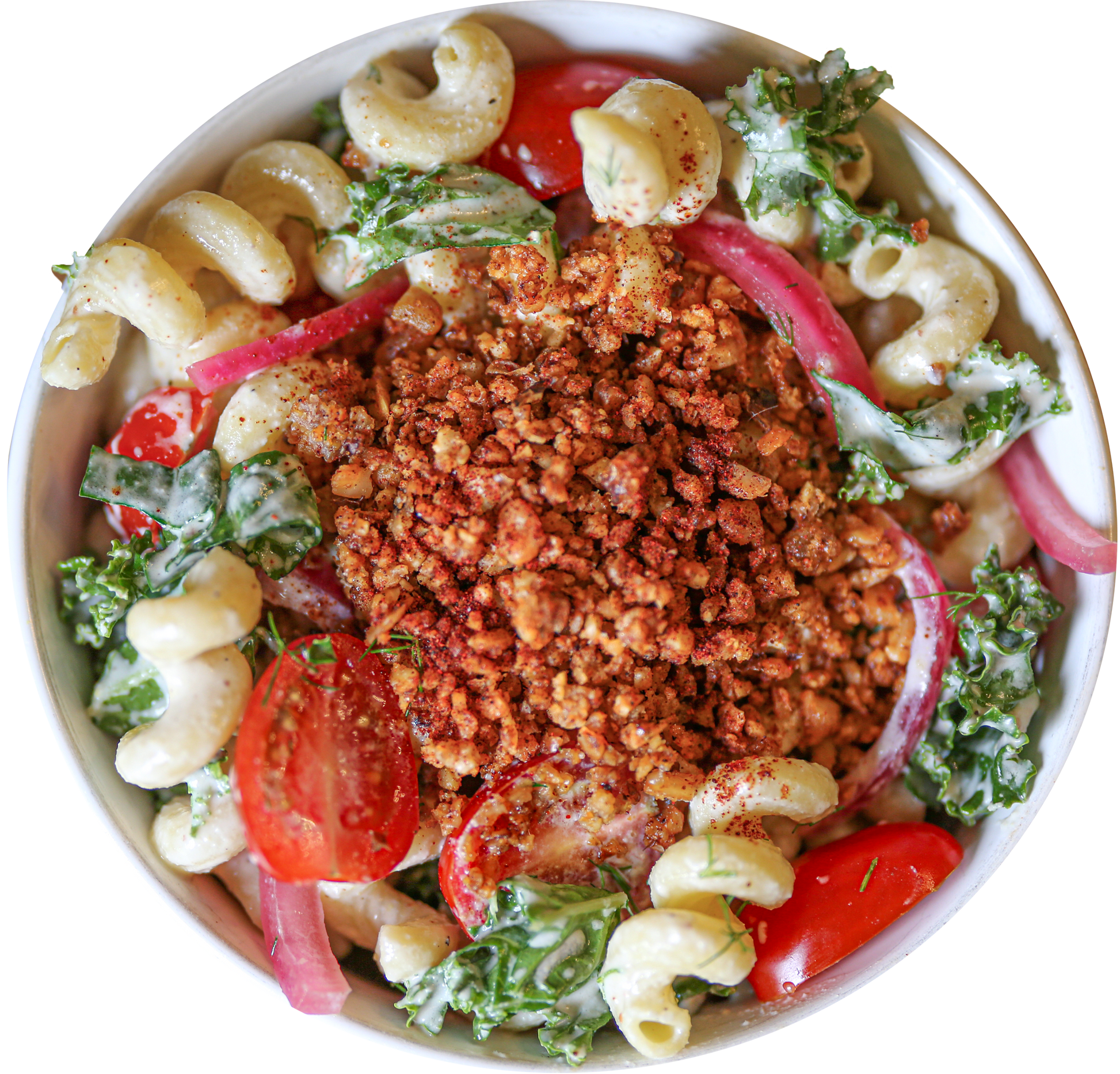 vegan BLT pasta salad in Des Moines, Iowa