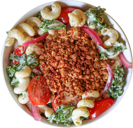 vegan BLT pasta salad in Des Moines, Iowa