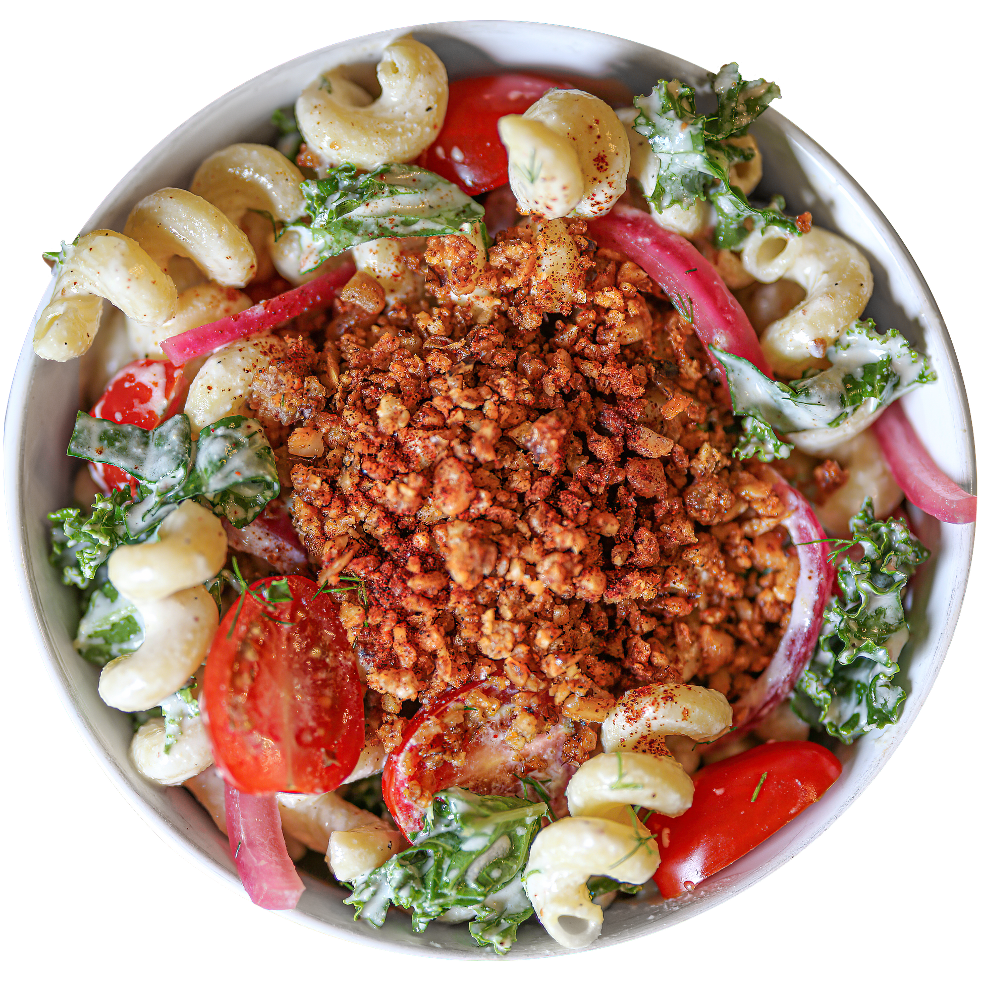 vegan BLT pasta salad in Des Moines, Iowa