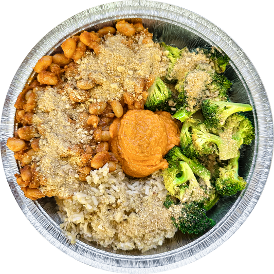 Broccoli Romesco Bowl in Des Moines, Iowa