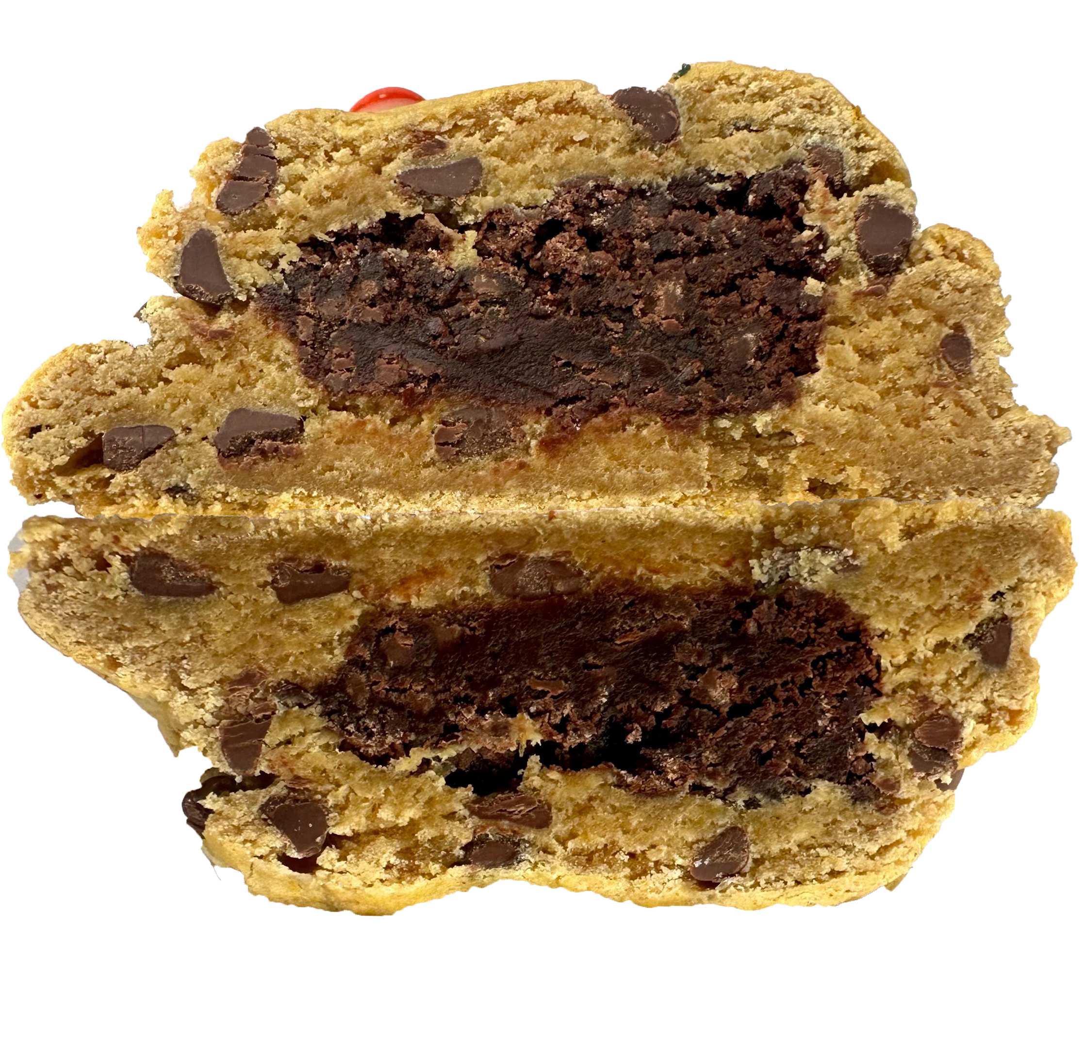 Pumpkin Chocolate Chip Cookie stuffed with Brownie from Oh High Cookies