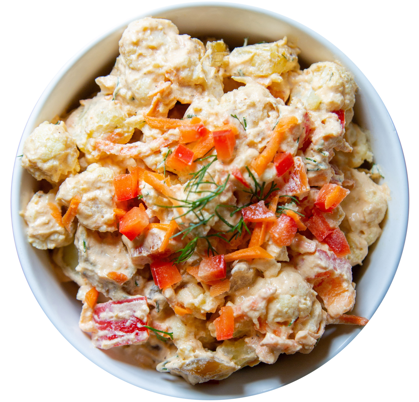 Vegan buffalo cauliflower salad in Des Moines, Iowa