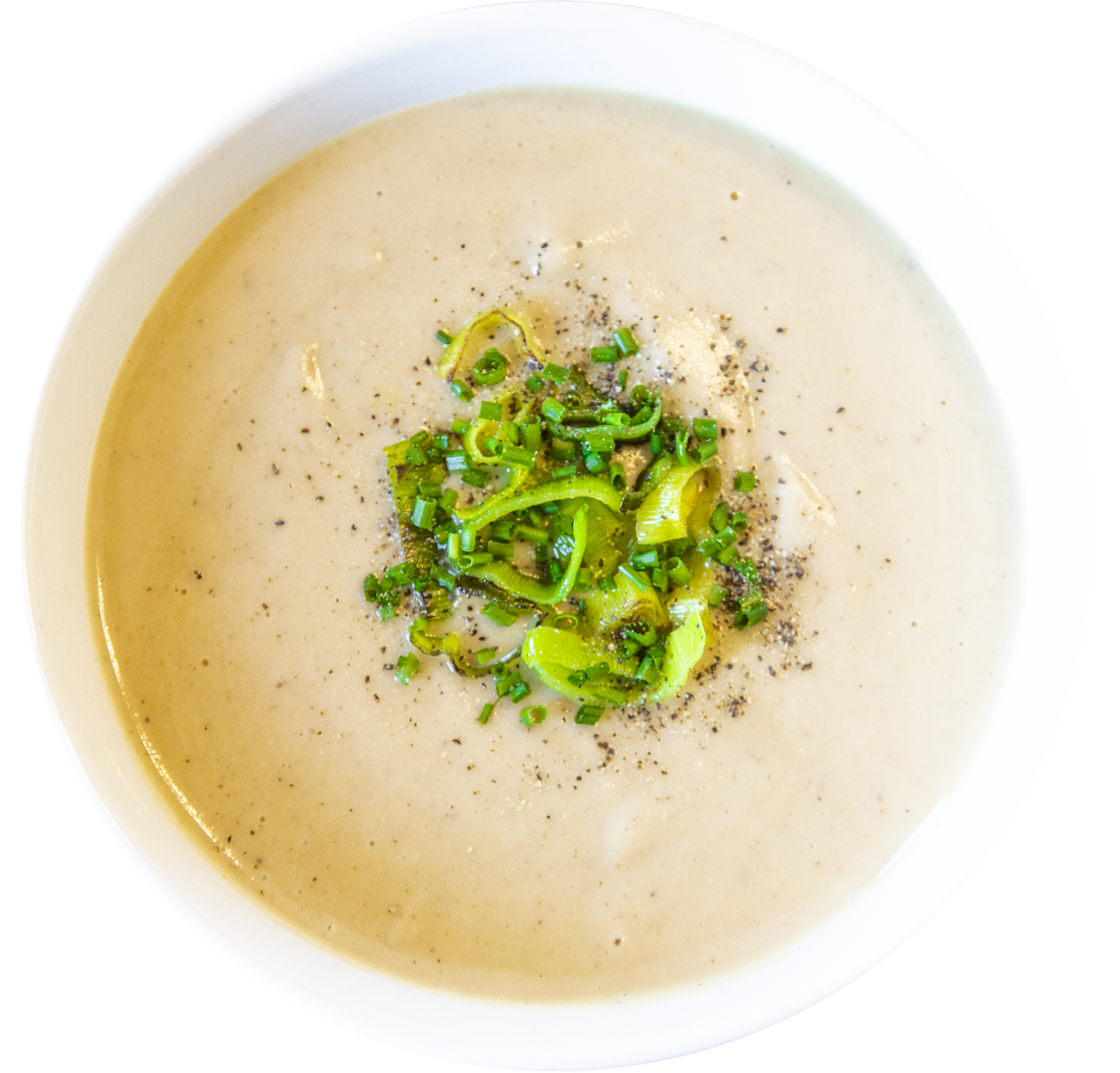 vegan cauliflower leek soup in Des Moines, Iowa
