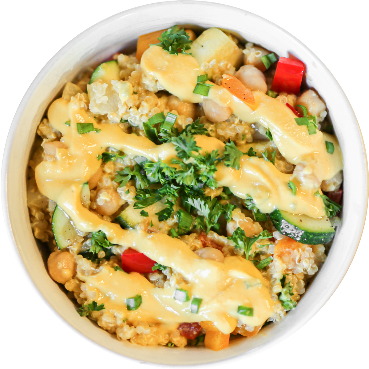 Vegan Cheesy Quinoa Scramble Healthy Meal Prep in Des Moines, Iowa