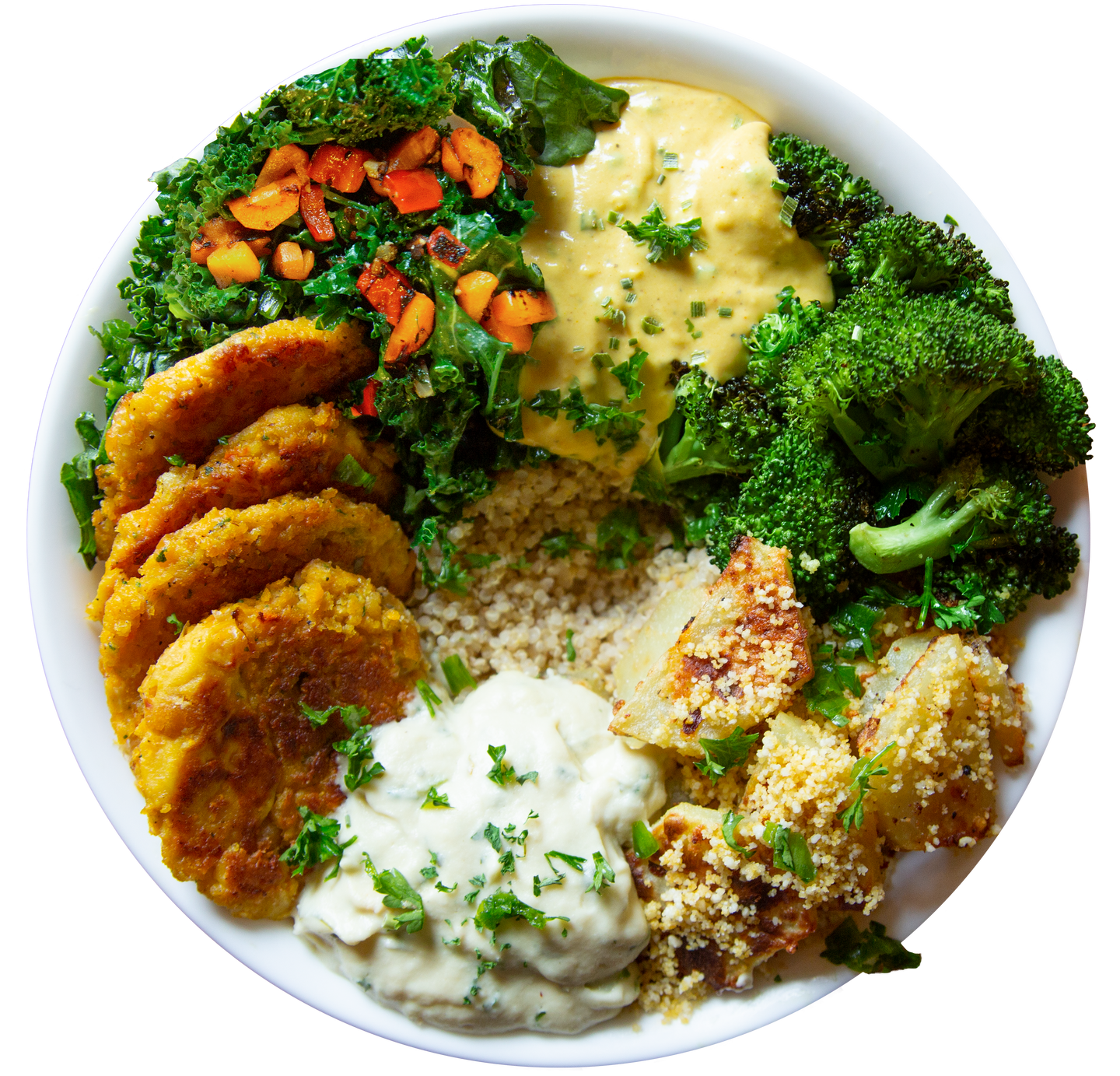 Plant-based, vegan, vegetarian Cheesy Broccoli Bowl meal prep in Des Moines, Iowa