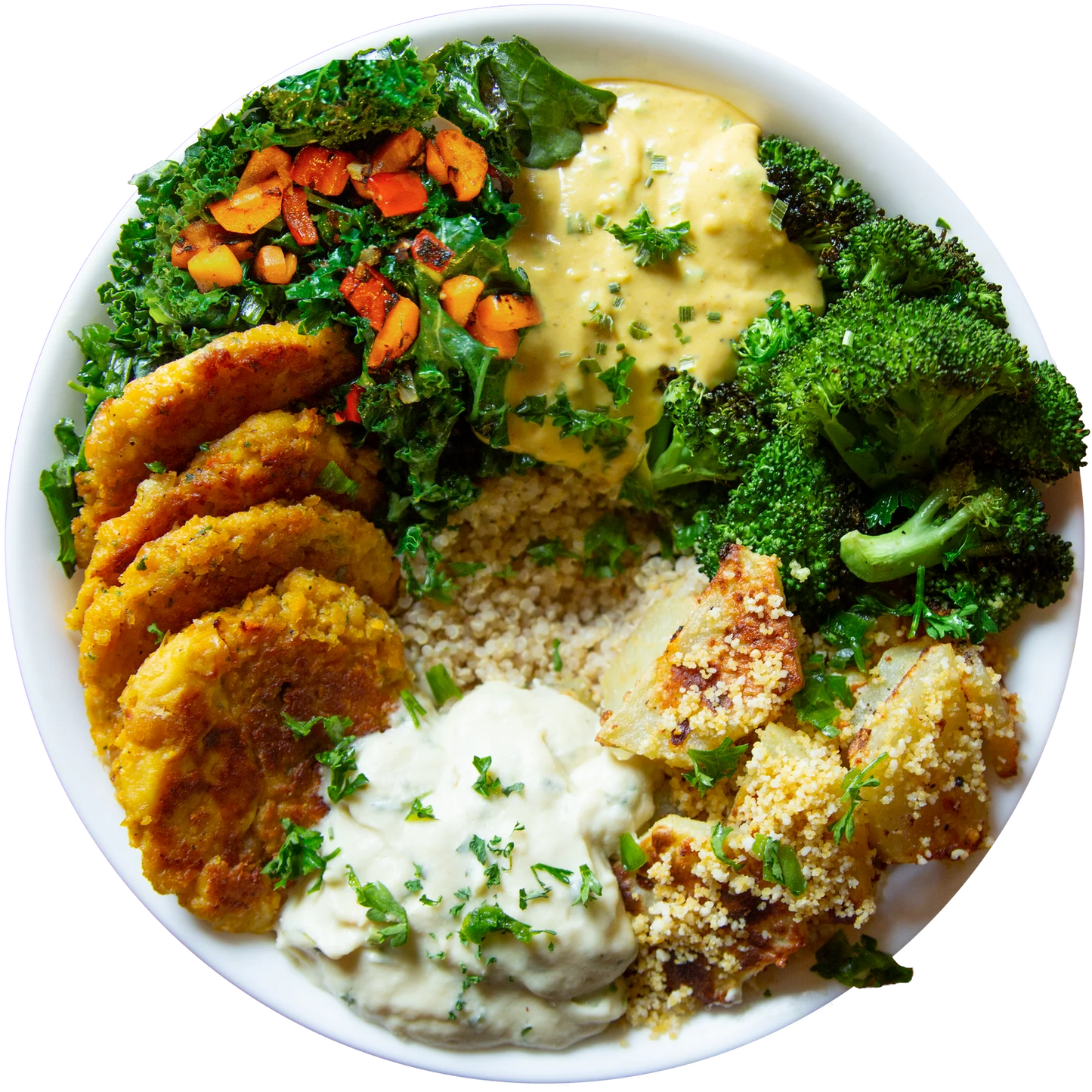Plant-based, vegan, vegetarian Cheesy Broccoli Bowl meal prep in Des Moines, Iowa