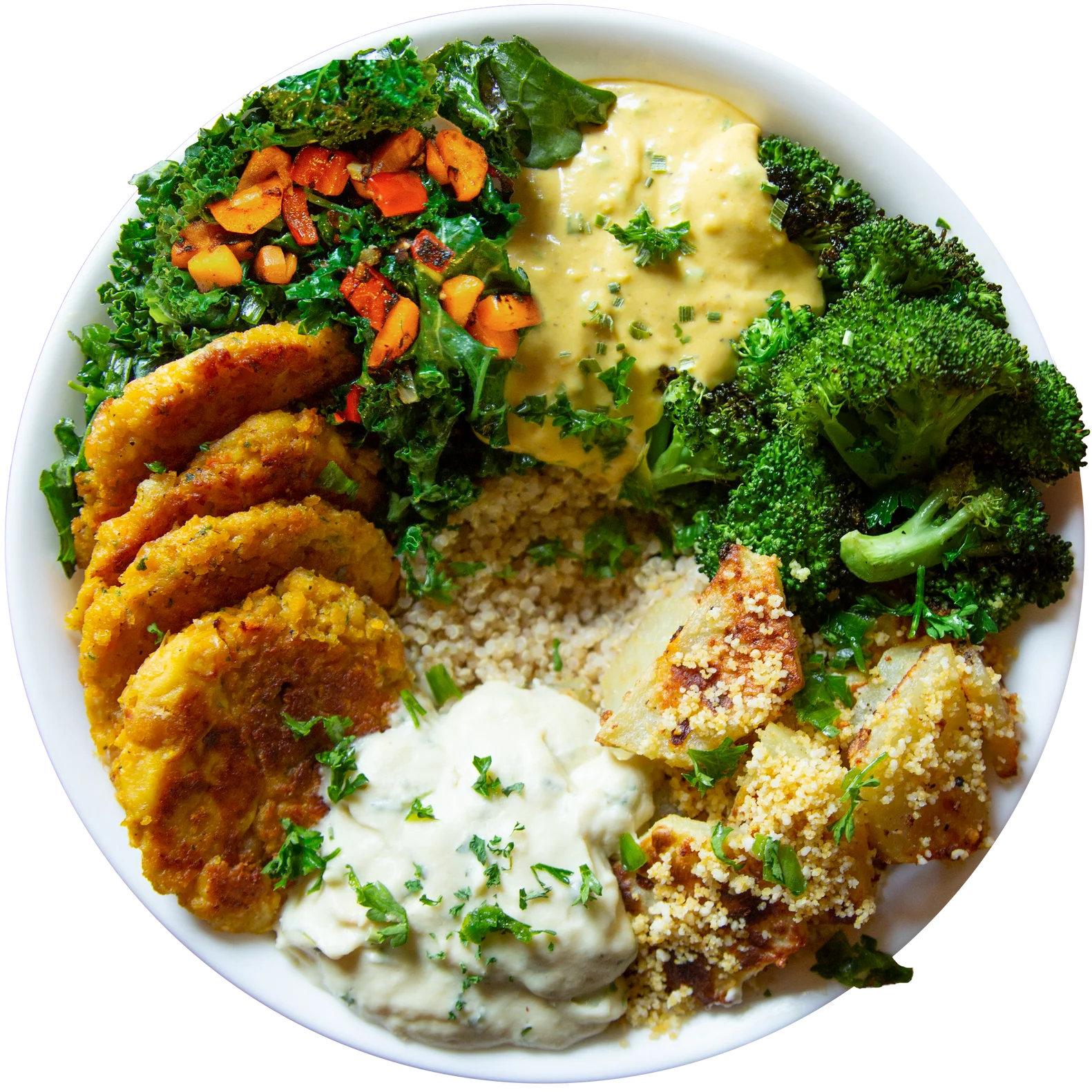 Plant-based, vegan, vegetarian Cheesy Broccoli Bowl meal prep in Des Moines, Iowa
