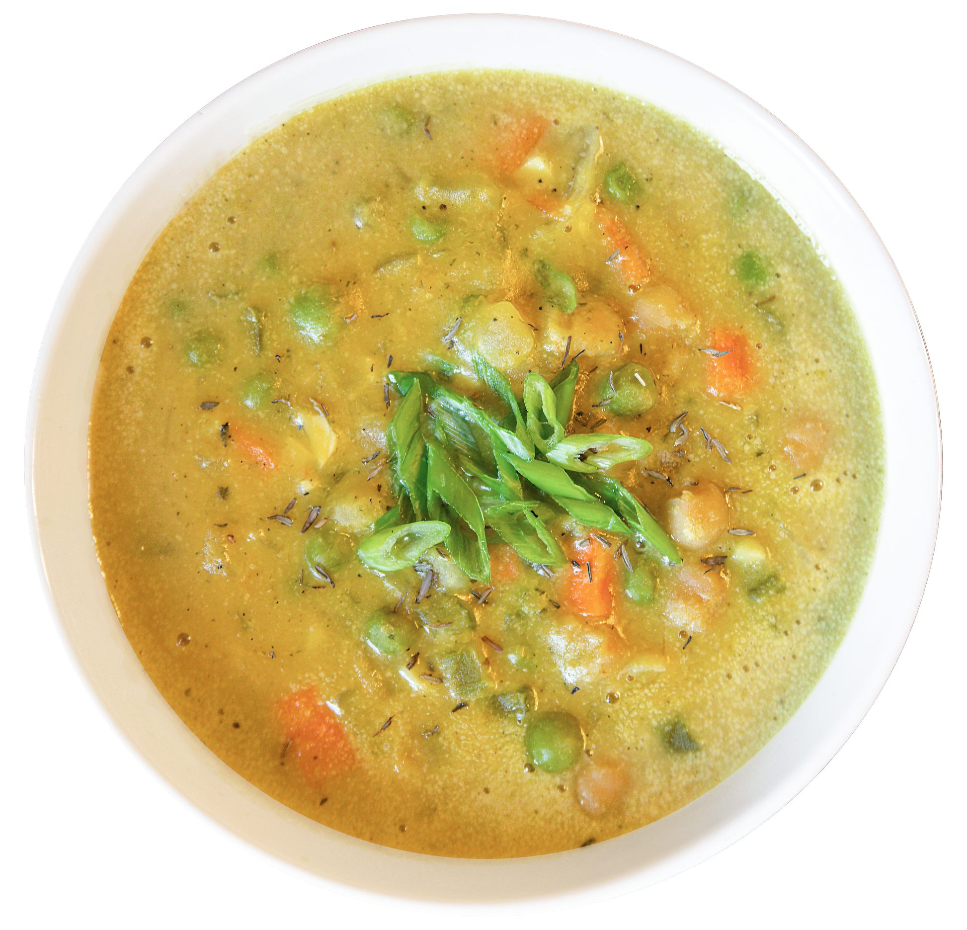 vegan chickpea pot pie soup in Des Moines, Iowa