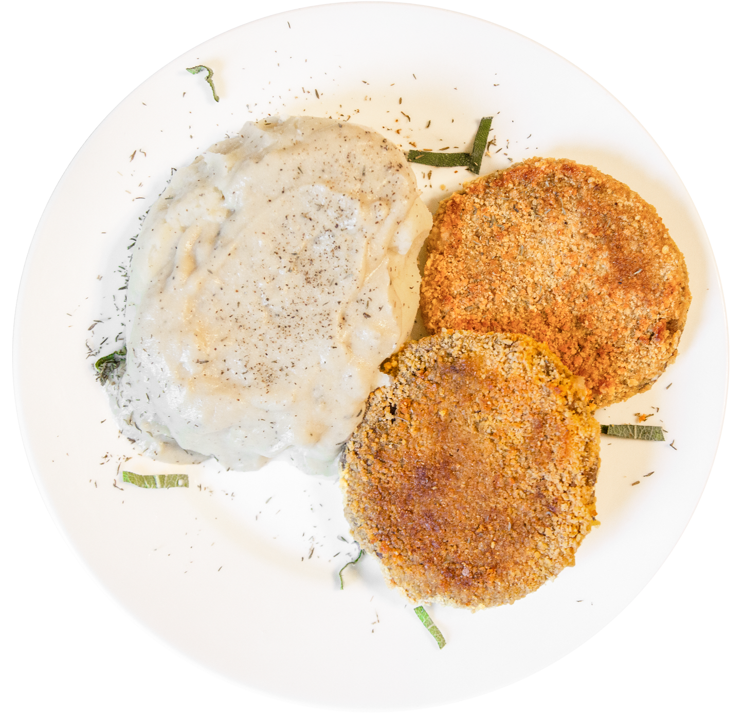 vegan Thanksgiving crispy chickpea patties and dairy-free gravy in Des Moines, Iowa