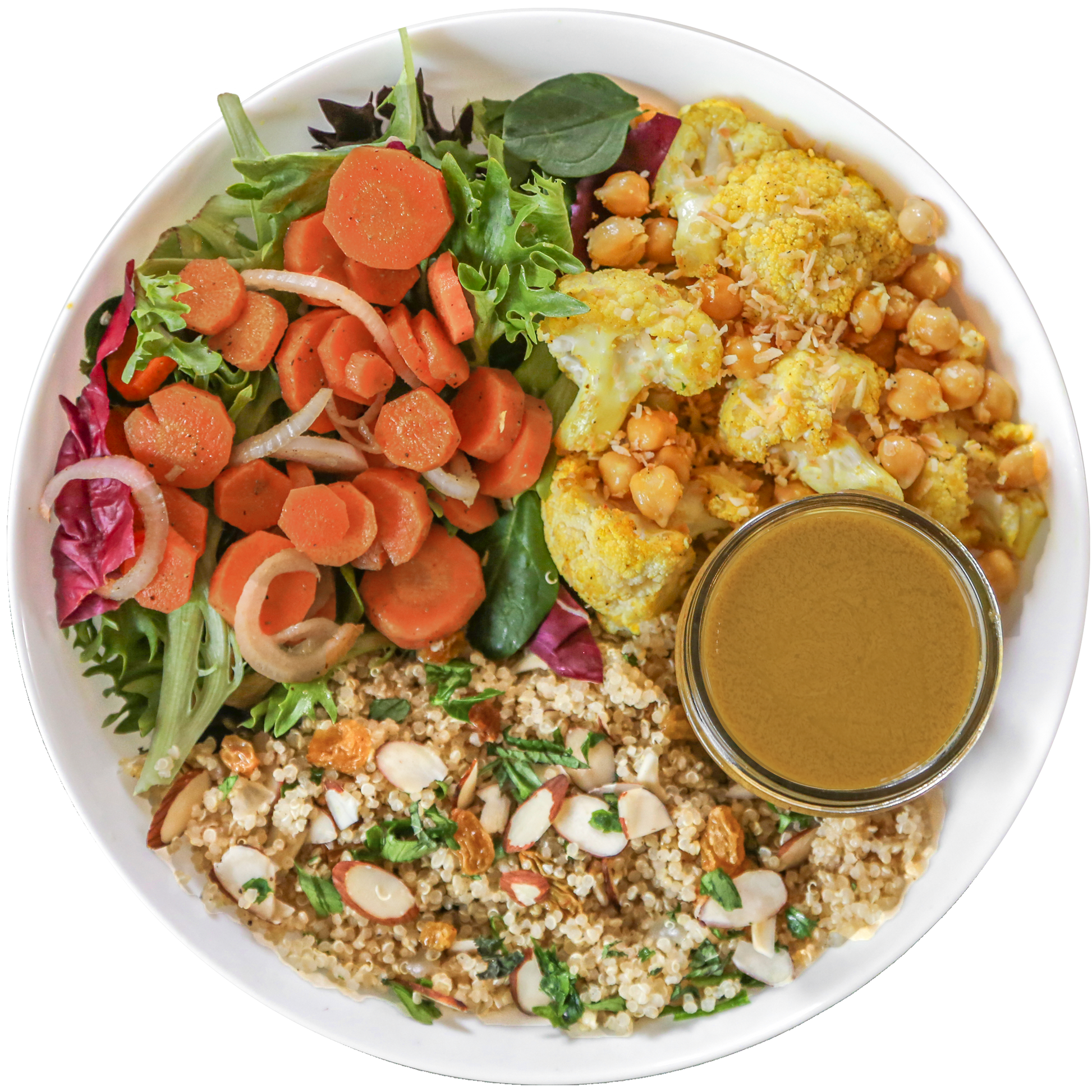 Vegan Curry Cauliflower Chickpea Grain Bowl in Des Moines, Iowa