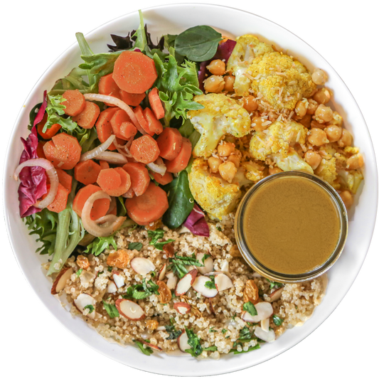 Vegan Curry Cauliflower Chickpea Grain Bowl in Des Moines, Iowa