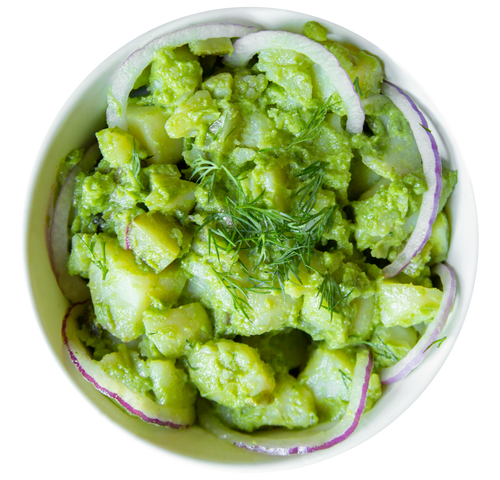 Dairy-free, vegan, plant-based Dill Pickle Potato Salad in Des Moines, Iowa