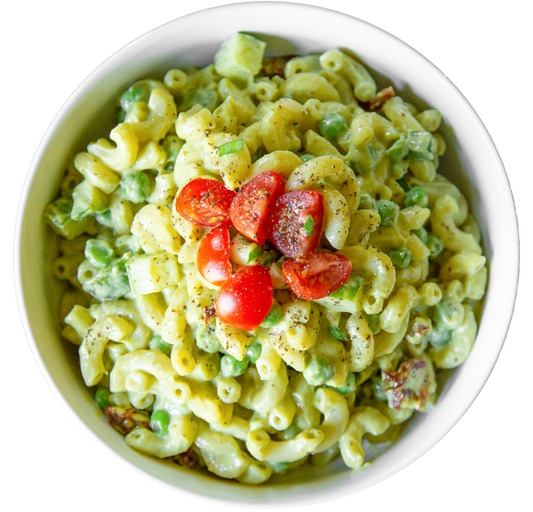 vegan green goddess macaroni salad in Des Moines, Iowa