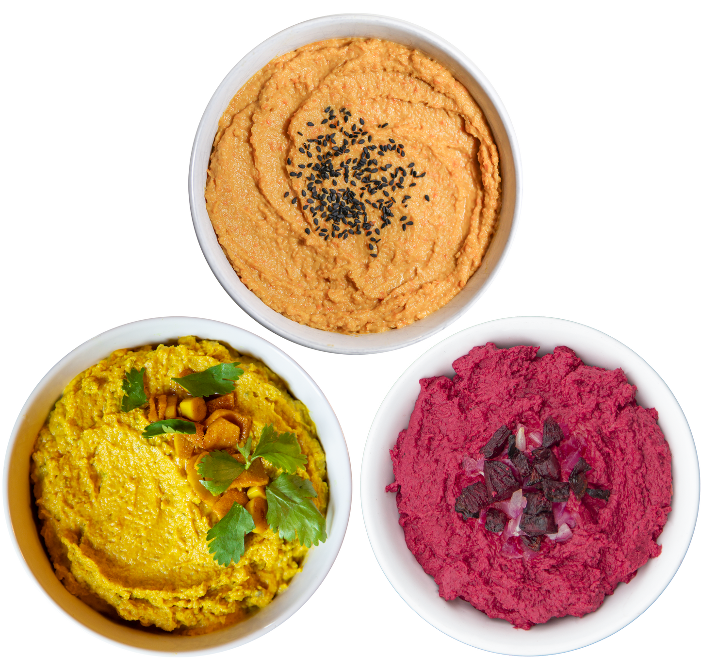 vegan harvest hummus trio in Des Moines, Iowa