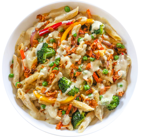 Vegan Loaded Veggie Alfredo in Des Moines, Iowa