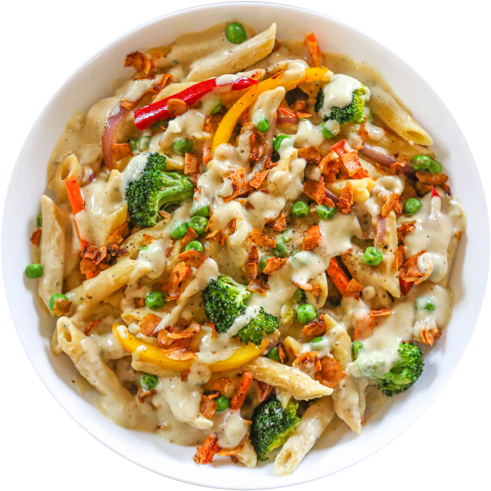 Vegan Loaded Veggie Alfredo in Des Moines, Iowa