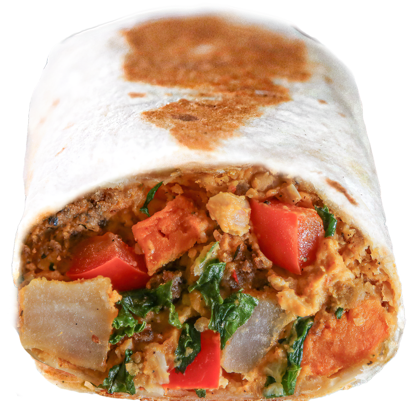 Vegan maple chipotle breakfast burrito in Des Moines, Iowa