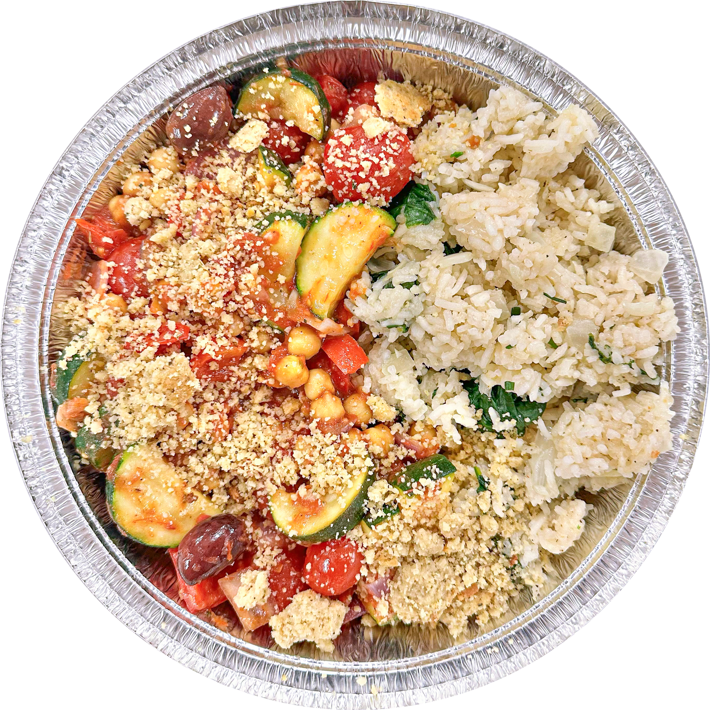 Mediterranean Veggie & Rice Bake meal prep in Des Moines, Iowa
