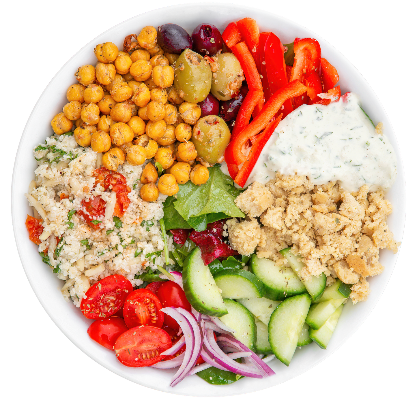 Vegan, plant-based Mediterranean Salad Bowl XL in Des Moines, Iowa