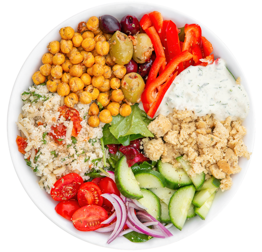 Vegan, plant-based Mediterranean Salad Bowl XL in Des Moines, Iowa