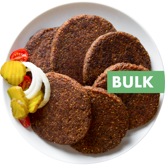 bulk vegan vegetarian plant-based New World Burger in Des Moines, Iowa